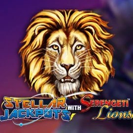 Jackpots logo of Stellar Jackpots with Serengeti Lions from Lightning Box Game at Wildies Casino
